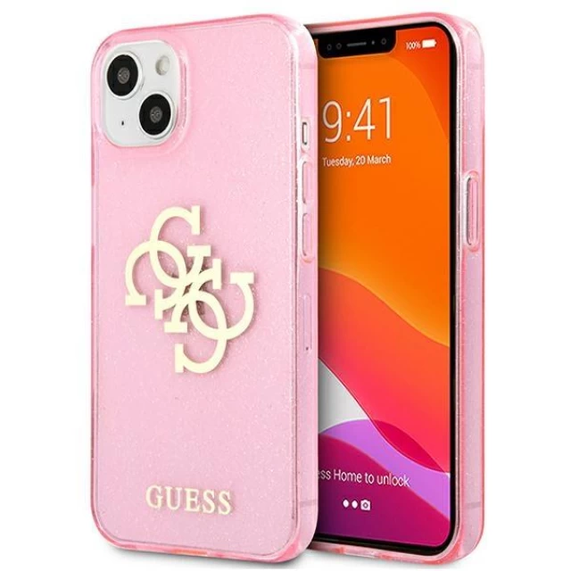 Чехол Guess Glitter 4G Big Logo для iPhone 13 mini Pink (GUHCP13SPCUGL4GPI)