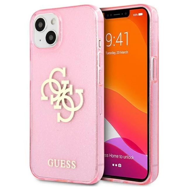 Чехол Guess Glitter 4G Big Logo для iPhone 13 Pink (GUHCP13MPCUGL4GPI)