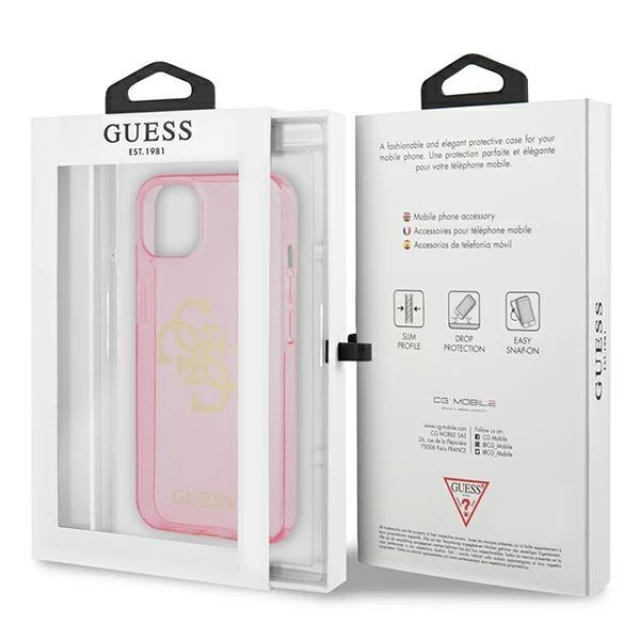 Чохол Guess Glitter 4G Big Logo для iPhone 13 Pink (GUHCP13MPCUGL4GPI)