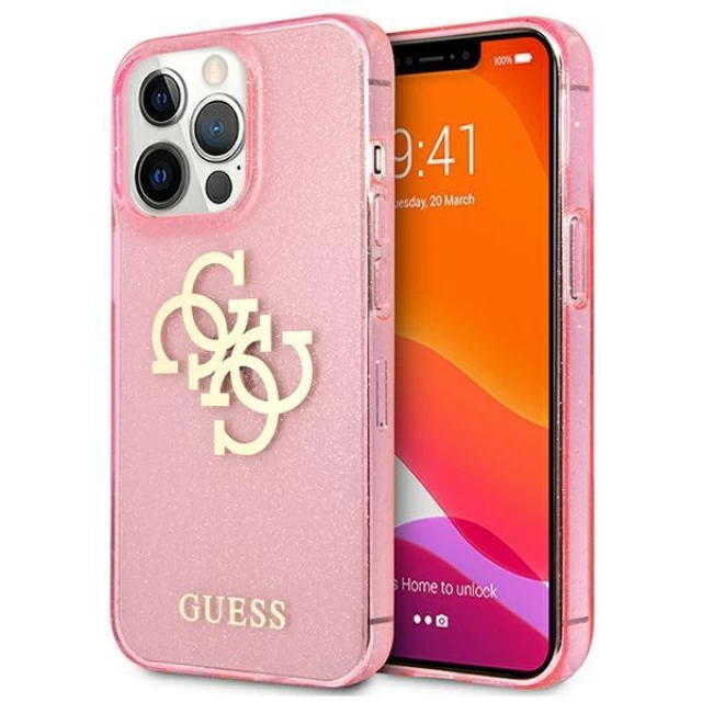 Чехол Guess Glitter 4G Big Logo для iPhone 13 Pro Pink (GUHCP13LPCUGL4GPI)