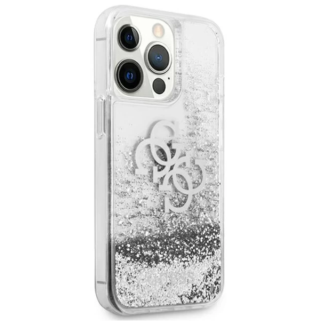 Чехол Guess 4G Big Liquid Glitter для iPhone 13 Pro Silver (GUHCP13LLG4GSI)