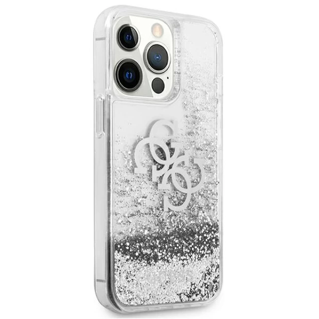 Чохол Guess 4G Big Liquid Glitter для iPhone 13 Pro Silver (GUHCP13LLG4GSI)