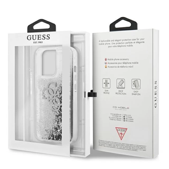 Чохол Guess 4G Big Liquid Glitter для iPhone 13 Pro Silver (GUHCP13LLG4GSI)