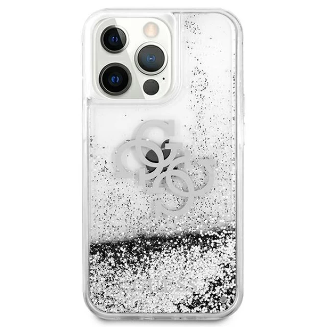 Чехол Guess 4G Big Liquid Glitter для iPhone 13 Pro Max Silver (GUHCP13XLG4GSI)