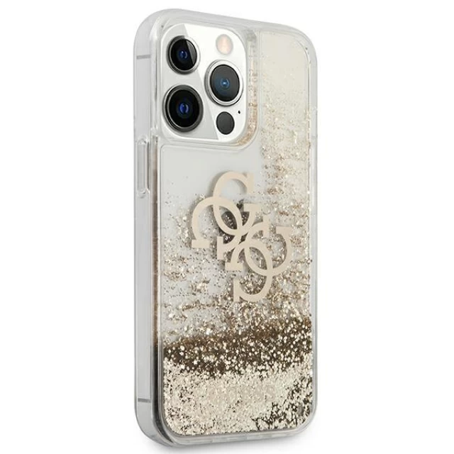 Чехол Guess Big Liquid Glitter для iPhone 13 Pro Gold (GUHCP13LLG4GGO)