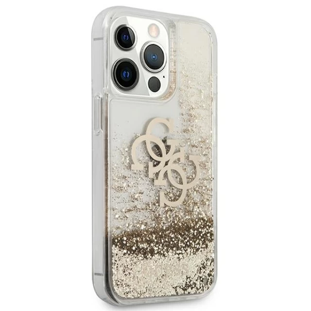 Чохол Guess 4G Big Liquid Glitter для iPhone 13 Pro Max Gold (GUHCP13XLG4GGO)