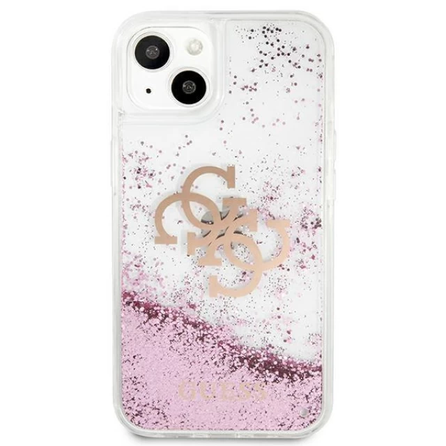 Чехол Guess 4G Big Liquid Glitter для iPhone 13 mini Pink (GUHCP13SLG4GPI)