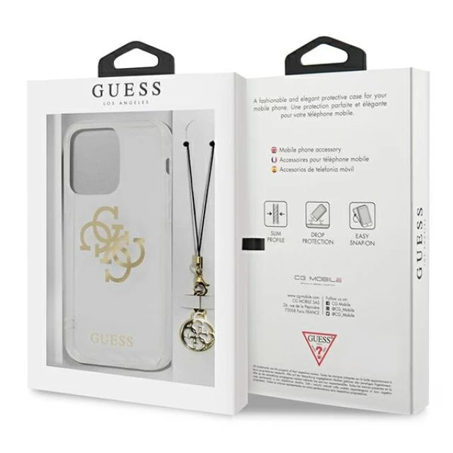 Чохол Guess 4G Gold Charms Collection для iPhone 13 Pro Transparent (GUHCP13LKS4GGO)