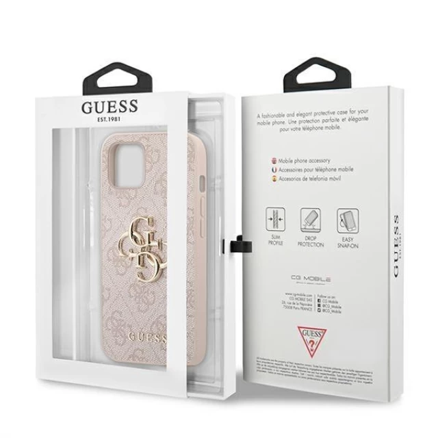 Чохол Guess 4G Big Metal Logo для iPhone 13 mini Pink (GUHCP13S4GMGPI)