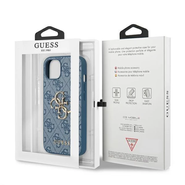 Чехол Guess 4G Big Metal Logo для iPhone 13 mini Blue (GUHCP13S4GMGBL)
