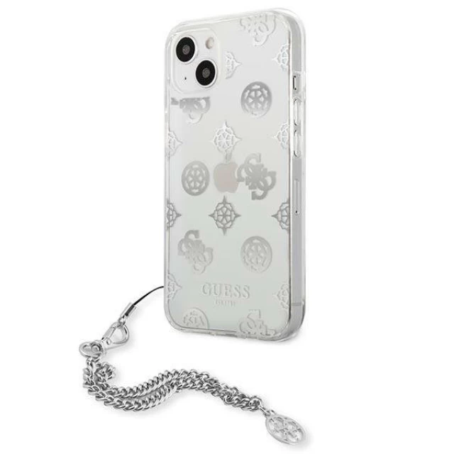 Чохол Guess Peony Chain Collection для iPhone 13 mini Silver (GUHCP13SKSPESI)