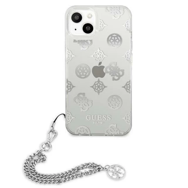 Чехол Guess Peony Chain Collection для iPhone 13 mini Silver (GUHCP13SKSPESI)