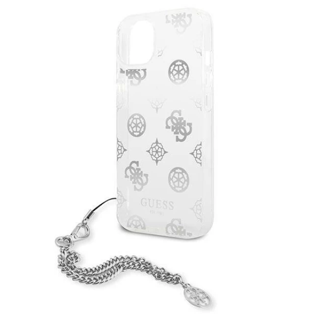 Чехол Guess Peony Chain Collection для iPhone 13 mini Silver (GUHCP13SKSPESI)