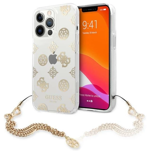 Чохол Guess Peony Chain Collection для iPhone 13 Pro Gold (GUHCP13LKSPEGO)