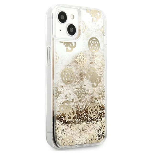 Чехол Guess Peony Liquid Glitter для iPhone 13 mini Gold (GUHCP13SLGPEGO)