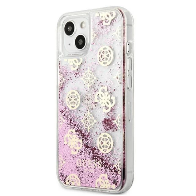 Чехол Guess Peony Liquid Glitter для iPhone 13 mini Pink (GUHCP13SLGPEPI)