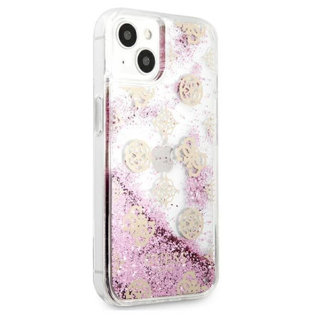 Чохол Guess Peony Liquid Glitter для iPhone 13 mini Pink (GUHCP13SLGPEPI)