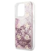 Чохол Guess Peony Liquid Glitter для iPhone 13 Pro Pink (GUHCP13LLGPEPI)