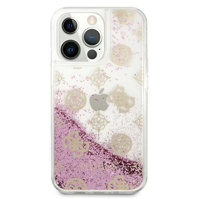Чохол Guess Peony Liquid Glitter для iPhone 13 Pro Max Pink (GUHCP13XLGPEPI)