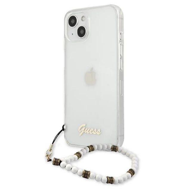 Чехол Guess White Pearl для iPhone 13 mini Transparent (GUHCP13SKPSWH)