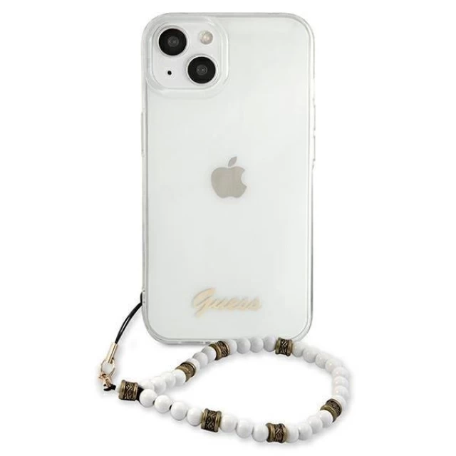 Чехол Guess White Pearl для iPhone 13 mini Transparent (GUHCP13SKPSWH)