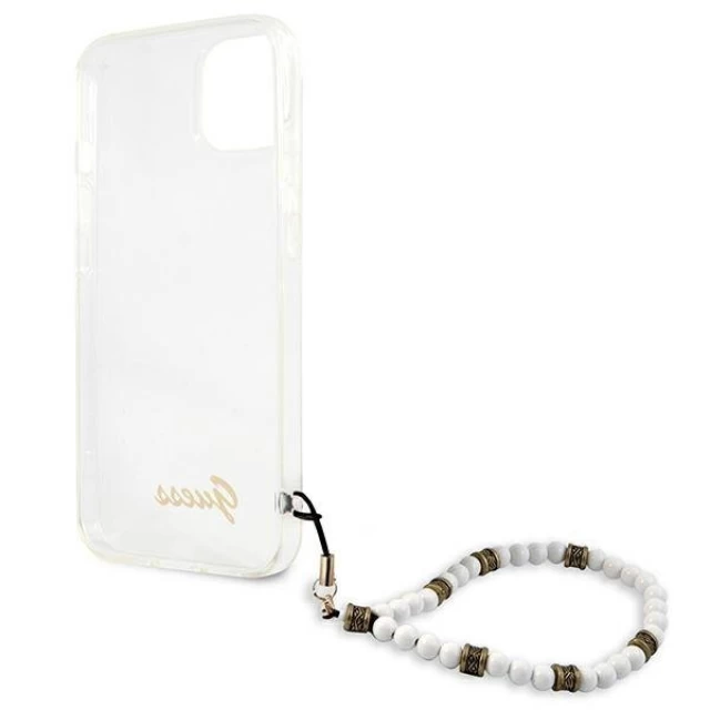 Чохол Guess White Pearl для iPhone 13 mini Transparent (GUHCP13SKPSWH)