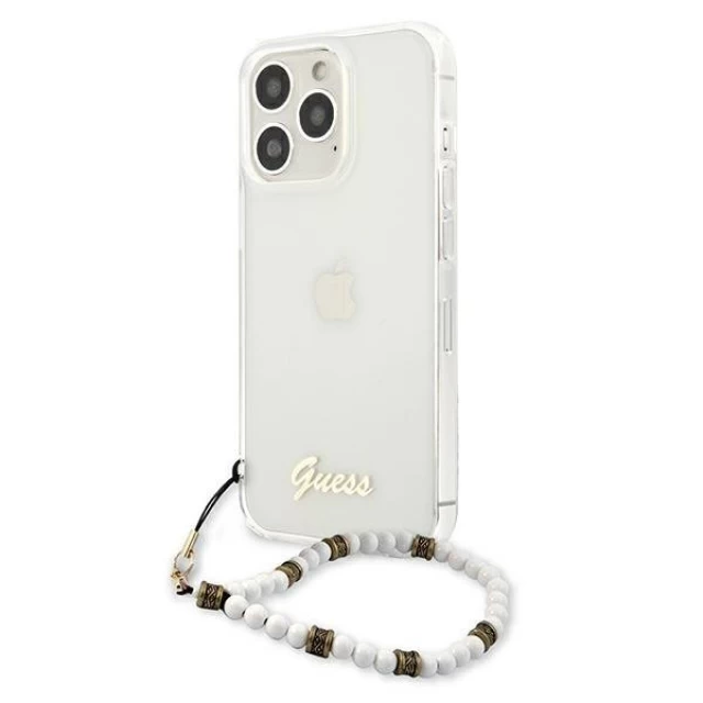 Чехол Guess White Pearl для iPhone 13 Pro Max Transparent (GUHCP13XKPSWH)