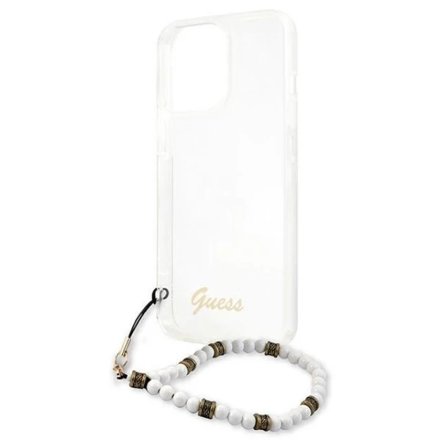 Чохол Guess White Pearl для iPhone 13 Pro Max Transparent (GUHCP13XKPSWH)