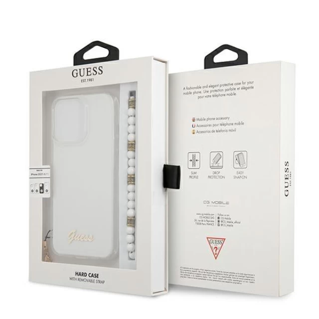 Чохол Guess White Pearl для iPhone 13 Pro Max Transparent (GUHCP13XKPSWH)