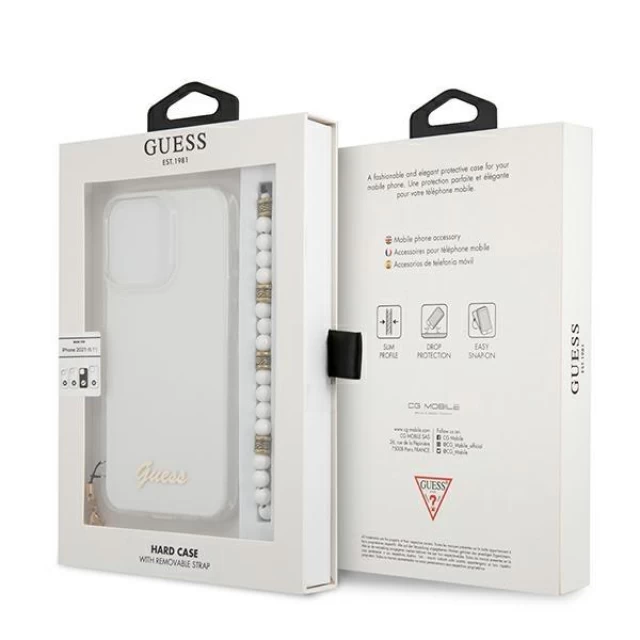 Чехол Guess White Pearl для iPhone 13 Pro Max Transparent (GUHCP13XKPSWH)