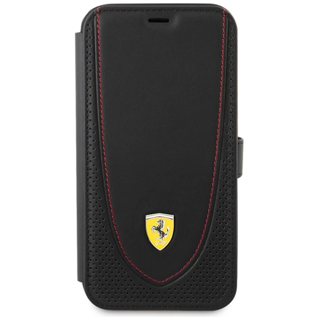 Чохол Ferrari Leather Curved Line (Book) для iPhone 13 Pro Black (FEFLBKP13LRGOK)