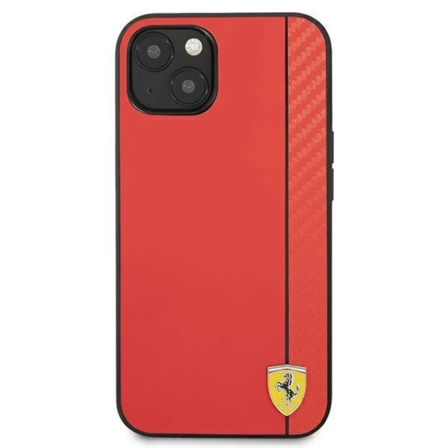 Чехол Ferrari для iPhone 13 mini On Track Carbon Stripe Red (FESAXHCP13SRE)
