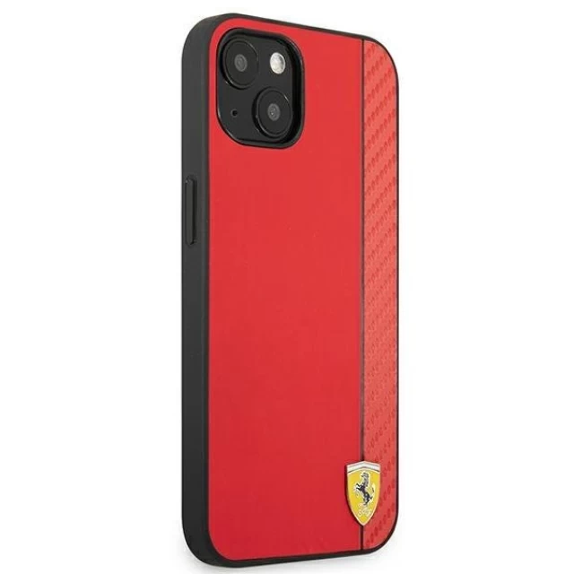 Чехол Ferrari для iPhone 13 mini On Track Carbon Stripe Red (FESAXHCP13SRE)