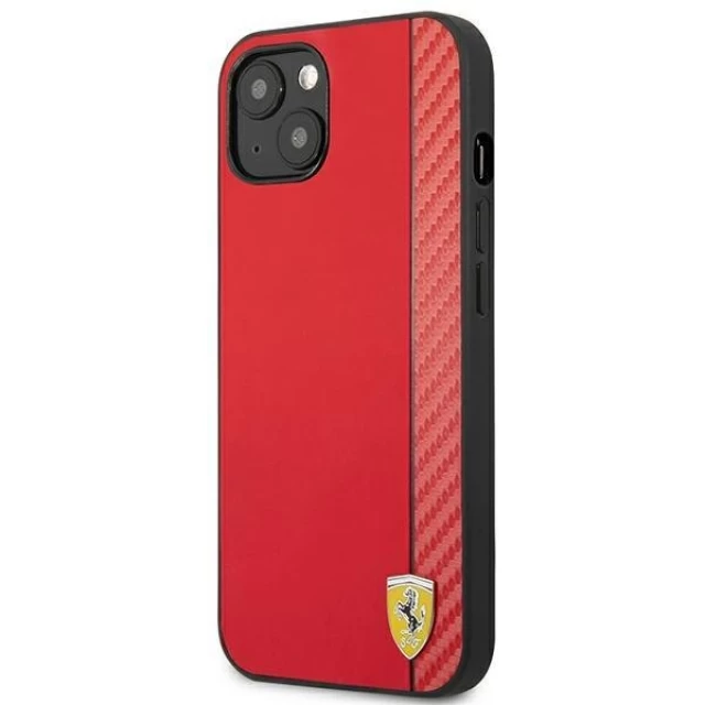 Чохол Ferrari для iPhone 13 On Track Carbon Stripe Red (FESAXHCP13MRE)