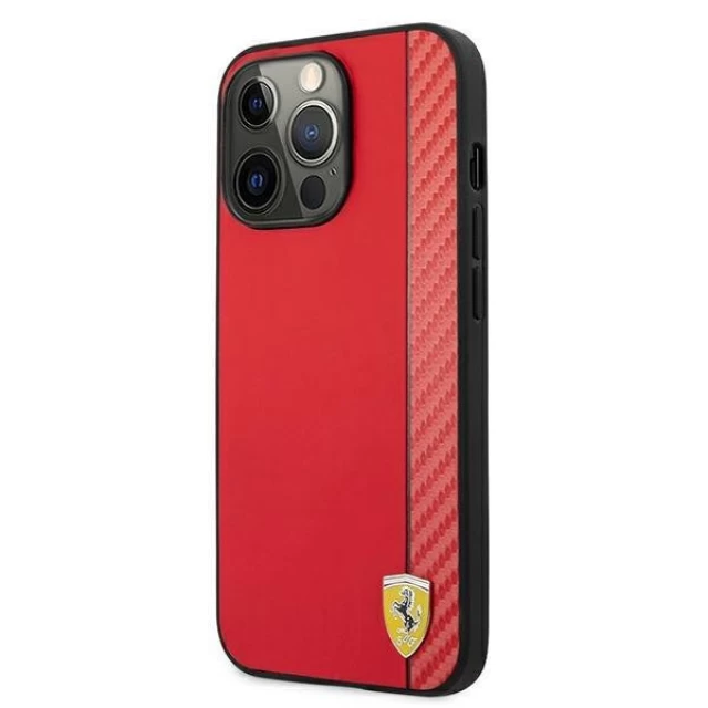 Чохол Ferrari для iPhone 13 Pro Max On Track Carbon Stripe Red (FESAXHCP13XRE)