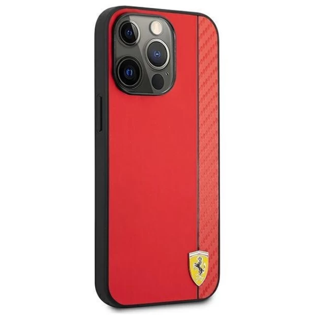 Чехол Ferrari для iPhone 13 Pro Max On Track Carbon Stripe Red (FESAXHCP13XRE)