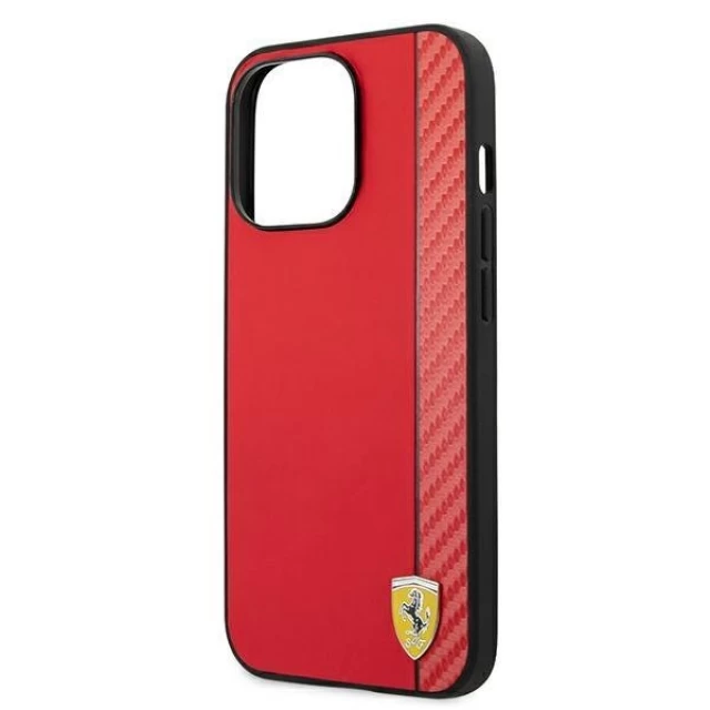 Чохол Ferrari для iPhone 13 Pro Max On Track Carbon Stripe Red (FESAXHCP13XRE)