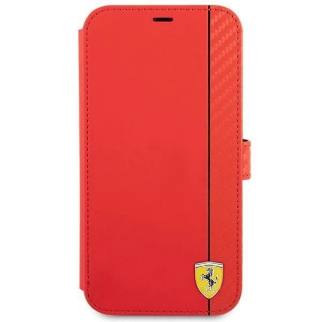 Чехол-книжка Ferrari для iPhone 13 On Track Carbon Stripe Red (FESAXFLBKP13MRE)