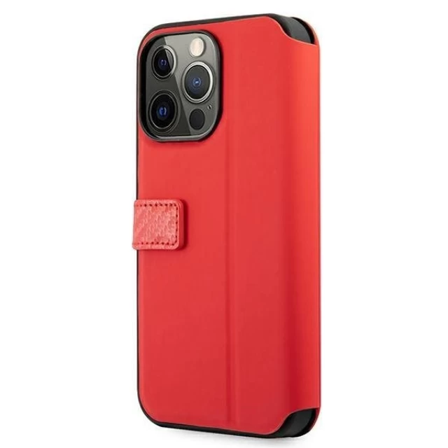 Чехол-книжка Ferrari для iPhone 13 | 13 Pro On Track Carbon Stripe Red (FESAXFLBKP13LRE)