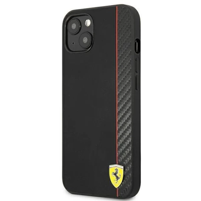 Чехол Ferrari для iPhone 13 mini On Track Carbon Stripe Black (FESAXHCP13SBK)