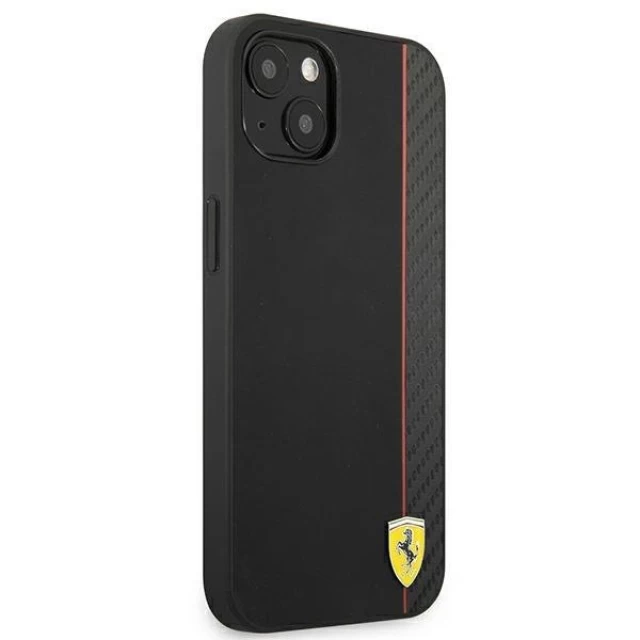 Чохол Ferrari для iPhone 13 On Track Carbon Stripe Black (FESAXHCP13MBK)