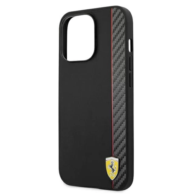 Чехол Ferrari для iPhone 13 | 13 Pro On Track Carbon Stripe Black (FESAXHCP13LBK)