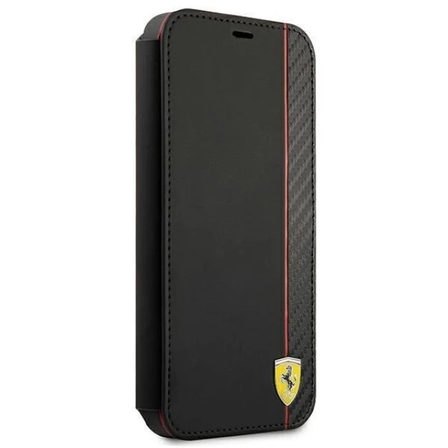 Чехол-книжка Ferrari для iPhone 13 mini On Track Carbon Stripe Black (FESAXFLBKP13SBK)