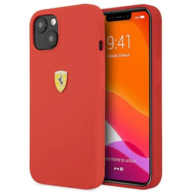Чохол Ferrari для iPhone 13 Silicone Red (FESSIHCP13MRE)