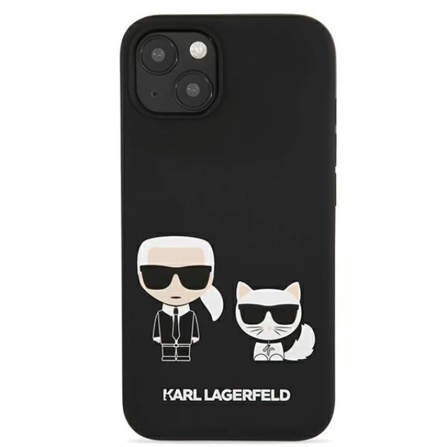 Чехол Karl Lagerfeld Silicone Karl & Choupette для iPhone 13 Black (KLHCP13MSSKCK)