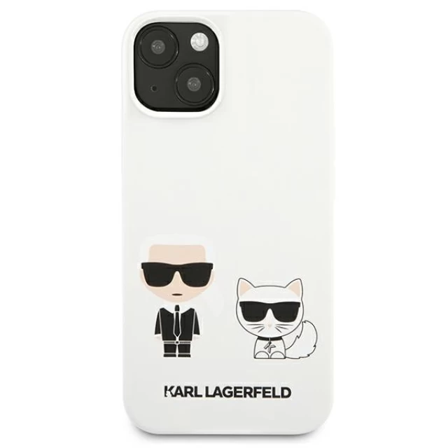 Чохол Karl Lagerfeld Silicone Karl & Choupette для iPhone 13 White (KLHCP13MSSKCW)
