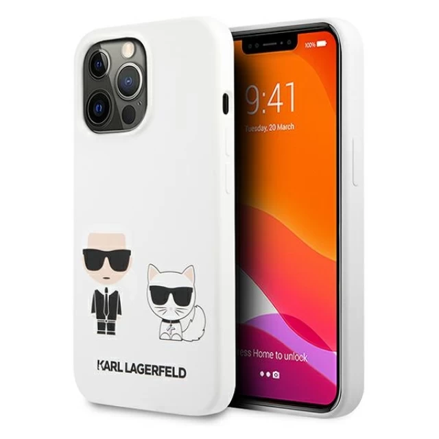 Чохол Karl Lagerfeld Silicone Karl & Choupette для iPhone 13 Pro Max White (KLHCP13XSSKCW)