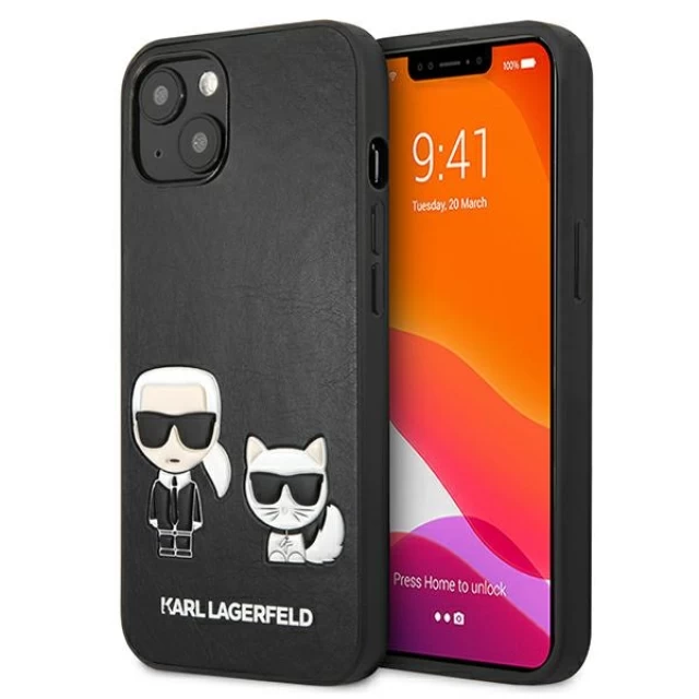 Чехол Karl Lagerfeld Ikonik Karl & Choupette для iPhone 13 mini Black (KLHCP13SPCUSKCBK)