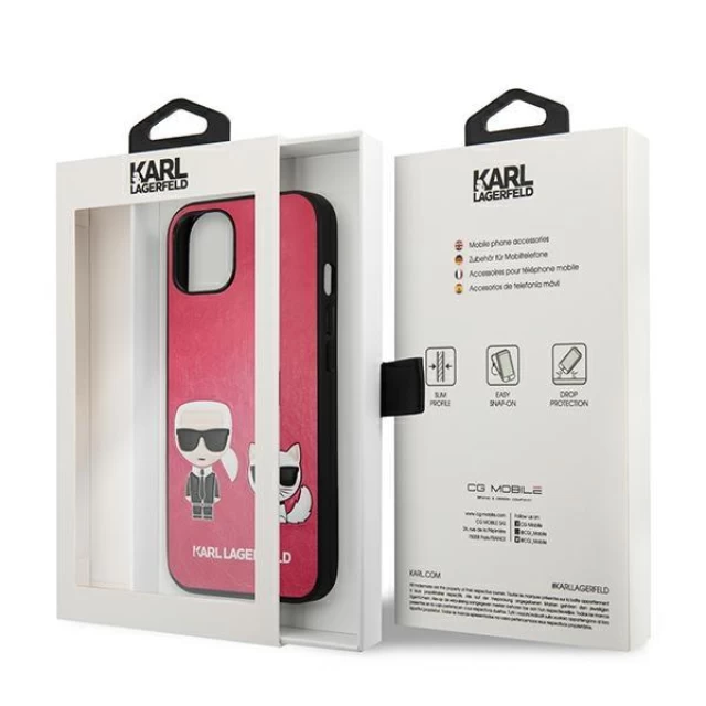 Чохол Karl Lagerfeld Iconic Karl and Choupette для iPhone 13 Pink (KLHCP13MPCUSKCP)