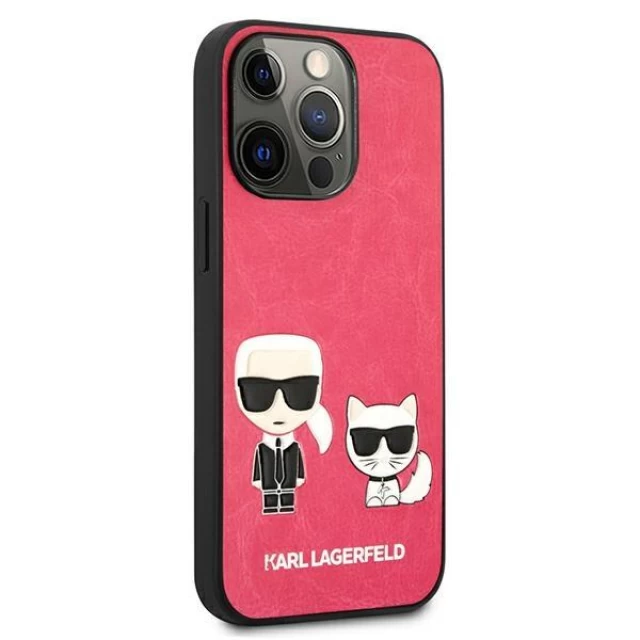 Чехол Karl Lagerfeld Iconic Karl and Choupette для iPhone 13 Pro Max Pink (KLHCP13XPCUSKCP)